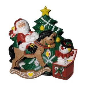 Vintage Burwood Products Christmas Tree Santa Claus Wall Decor